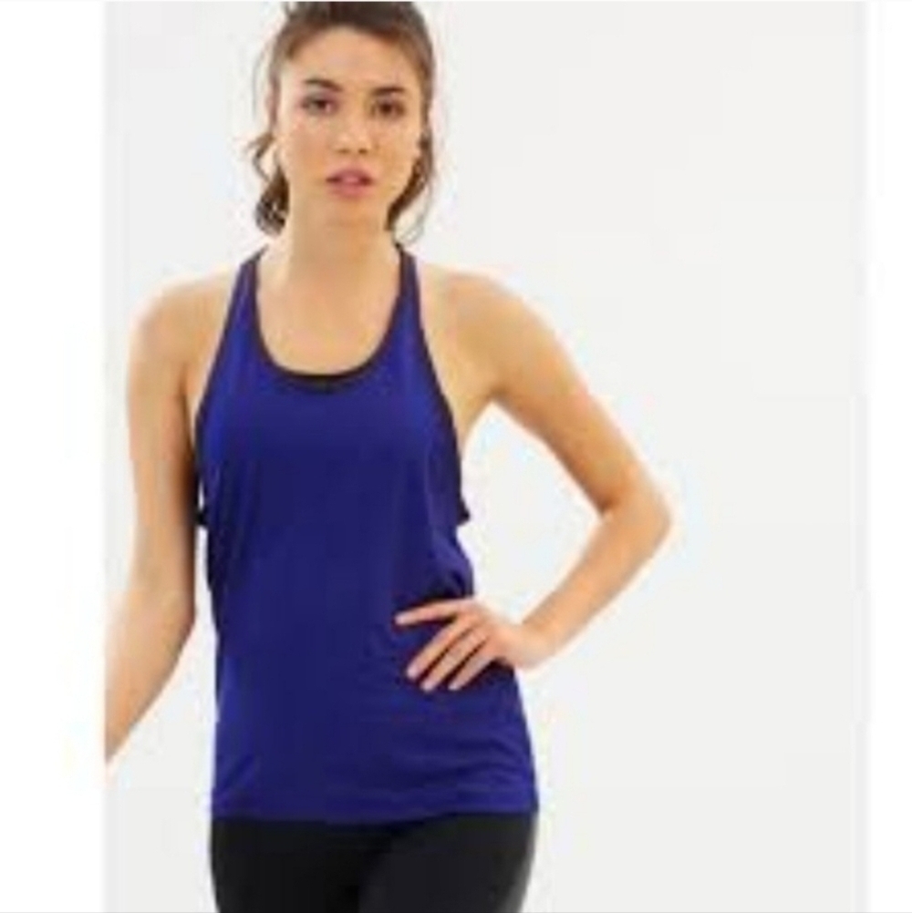 Adidas Performer Climalite Strappy Racerback Tank Blue Women's Medium M 12-14